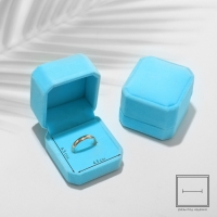 Футляр бархатный под кольцо &laquo;Геометрия&raquo;, 5&times;5,5, цвет голубой