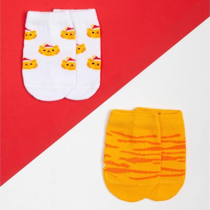 Набор новогодних носков Крошка Я «Тигр», 2 пары, 12-14 см Набор новогодних носков Крошка Я «Тигр», 2 пары, 12-14 см