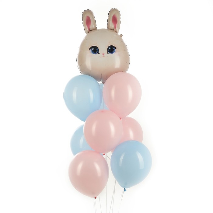 Набор воздушных шаров &laquo;Зайка&raquo;, фольга, латекс, 9 шт.