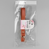 Ручка для сумки, с карабинами, 60 &plusmn; 1 см &times; 2 см, цвет светло-коричневый