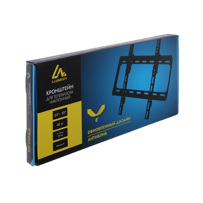 Кронштейн Luazon KrON-60, для ТВ, наклонный, 23-55 Кронштейн Luazon KrON-60, для ТВ, наклонный, 23-55", 20 мм от стены, чёрный