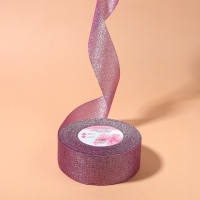 Лента парчовая, 40 мм, 23 ± 1 м, цвет сиреневый №021 Лента парчовая, 40 мм, 23 ± 1 м, цвет сиреневый №021