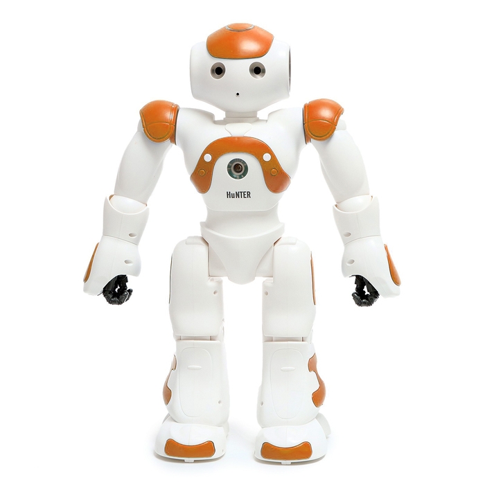 Робот &laquo;Хантер&raquo;, радиоуправляемый, световые и звуковые эффекты, работает от аккумулятора, цвет оранжевый