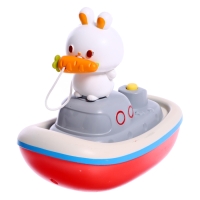 Детский фонтанчик для ванны &laquo;Зверята на кораблике&raquo;, 3 насадки, работает от батареек