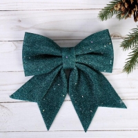 Ёлочная игрушка &laquo;Зимнее волшебство. Бант блеск&raquo; пластик, 20х18 см, зелёный