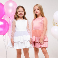 Платье нарядное детское KAFTAN, рост 110-116 см (32), персиковый Платье нарядное детское KAFTAN, рост 110-116 см (32), персиковый