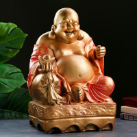 Копилка "Хотей сидя большой" бронза, красный, 32х25х51см Копилка "Хотей сидя большой" бронза, красный, 32х25х51см