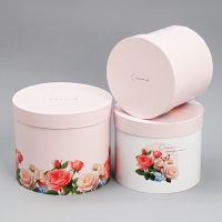 Набор шляпных коробок 3 в 1, упаковка подарочная, &laquo;Самой прекрасной&raquo;, 16 х 16 х 14‒20 х 20 х 17 см