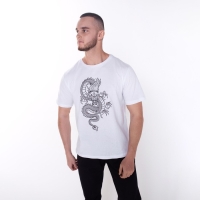 Футболка мужская «Дракон», цвет белый/принт чёрный, размер 48 Футболка мужская «Дракон», цвет белый/принт чёрный, размер 48