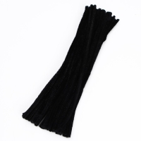 Проволока с ворсом для поделок и декора набор 50 шт., размер 1 шт. 30 &times; 0,6 см, цвет чёрный