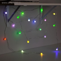 Гирлянда «Нить» 5 м с насадками «Шарики белые», IP20, прозрачная нить, 20 LED, свечение мульти (RG/RB), мигание, 220 В Гирлянда «Нить» 5 м с насадками «Шарики белые», IP20, прозрачная нить, 20 LED, свечение мульти (RG/RB), мигание, 220 В