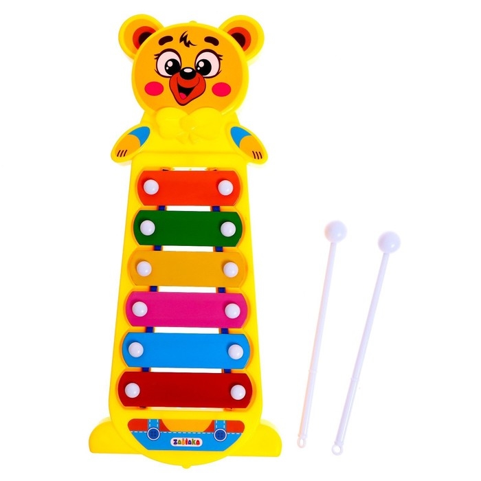 Металлофон &laquo;Мишка&raquo;, цвета МИКС