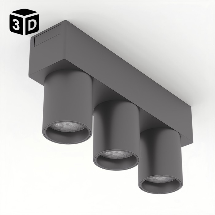 Светильник трековый ULTRA Светильник трековый ULTRA "Три бочонка" LED 6Вт 3000K-5700К CRI90 черный 12,2х2,6х5,5см