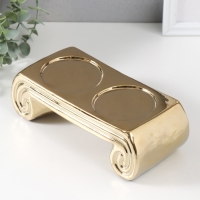 Подсвечник керамика на 2 свечи "Греция" d=7,5 см золото 22,5х10х7 см