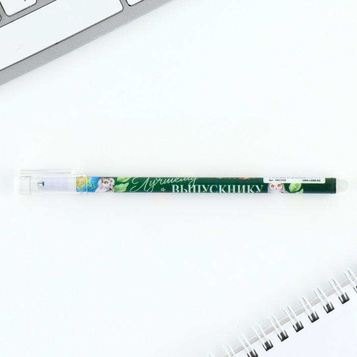 Ручка пиши стирай на выпускной 9 стержней &laquo;Выпускнику школы&raquo; синяя паста, гелевая 0.5 мм набор
