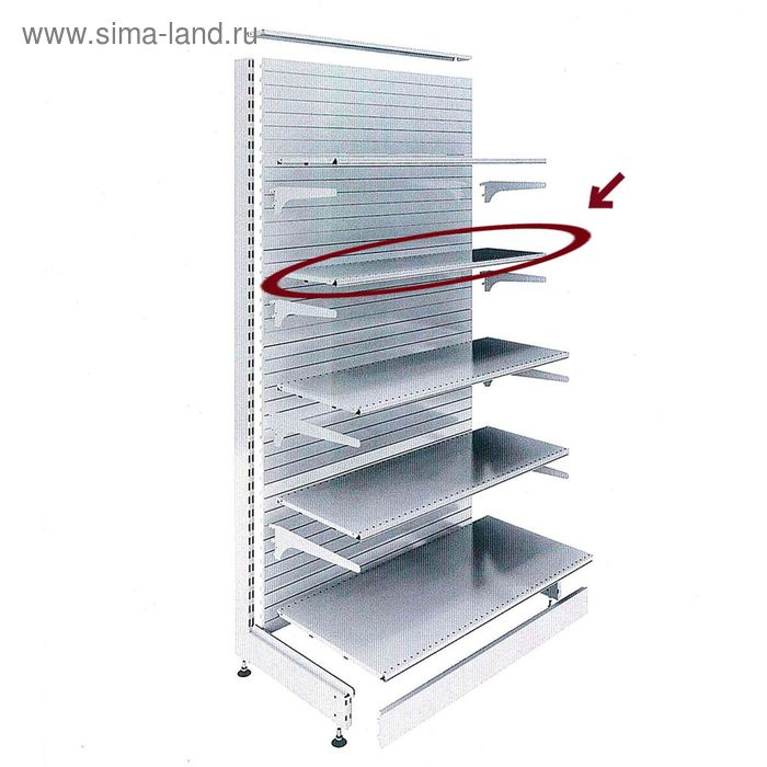 Полка для стеллажа, 50×101 см, перфорированная, шаг 2,5 см, цвет белый Полка для стеллажа, 50×101 см, перфорированная, шаг 2,5 см, цвет белый