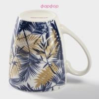 Кружка фарфоровая Доляна &laquo;Золотая ветвь&raquo;, 350 мл