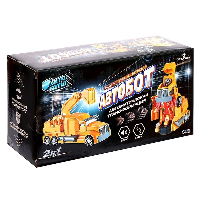 Робот-игрушка &laquo;Автоэкскаватор&raquo;, трансформируется, световые эффекты, русская озвучка, работает от батареек