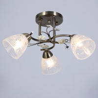 Люстра "Летний цвет" 3х60Вт E27 античная бронза 43х43х25см