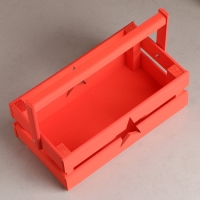 Кашпо деревянное 24.5&times;13.5&times;9 см "Двушка Лайт" двухреечное, звезда, красный Дарим Красиво