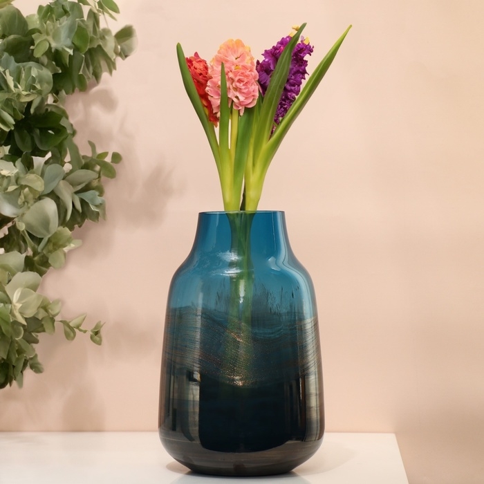 Ваза для цветов &laquo;Эльви&raquo; из цветного стекла 25 х 16 х 16 см