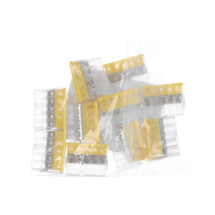 Клемма строительно-монтажная, 2,5 мм2, K-005, 415 5-проводная, набор 10 шт Клемма строительно-монтажная, 2,5 мм2, K-005, 415 5-проводная, набор 10 шт