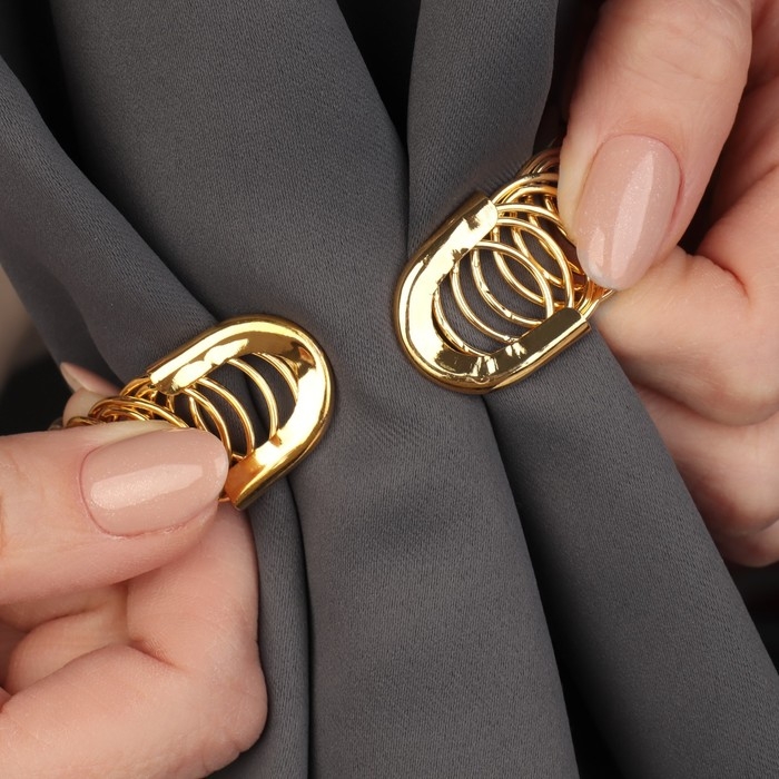 Подхват для штор &laquo;Кольцо&raquo;, 2 &times; 23 см, цвет золотой