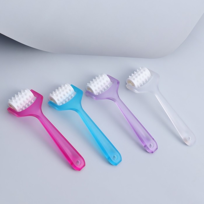 Массажёр для лица и зоны декольте, с шипами, 14 &times; 4,5 &times; 2,5 см, цвет МИКС