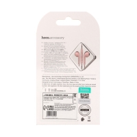 Наушники Hoco M55, проводные, вкладыши, микрофон, Jack 3.5, 1.2 м, розовые