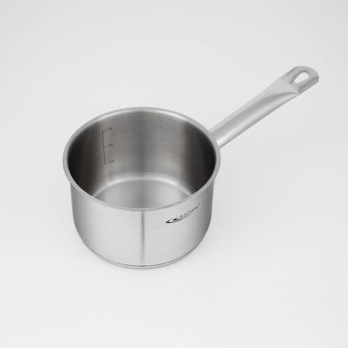 Ковш &laquo;Общепит&raquo;, 1,8 л, d=16 см, h=9 см, металлическая крышка, с теплораспределительным слоем, индукция