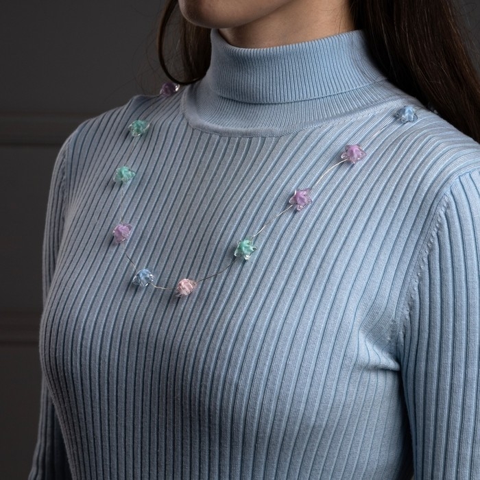 Светодиодные бусы Светодиодные бусы "Звездочки", 80 см, LED(1608)-16-4.6V, AG13x3 (в компл.), 3 режима свечение тёплое белое