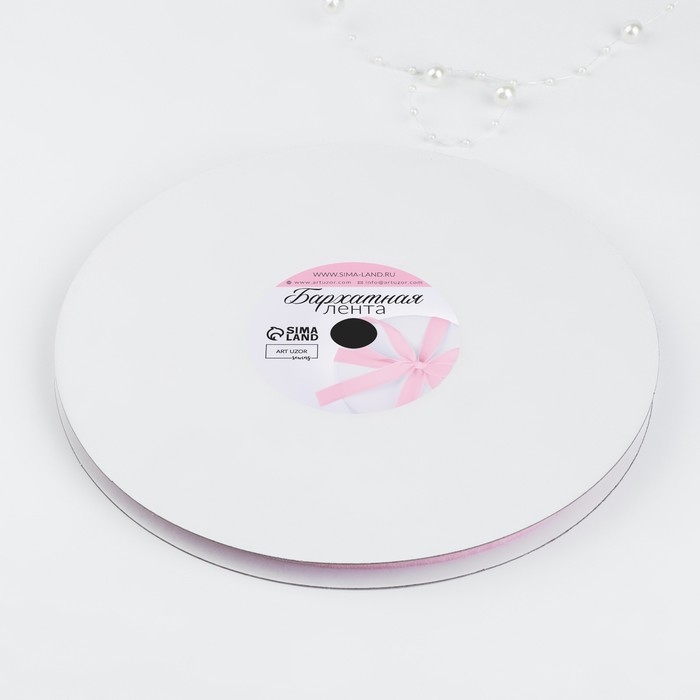 Лента бархатная, 6 мм, 18 ± 1 м, цвет розовый №08 Лента бархатная, 6 мм, 18 ± 1 м, цвет розовый №08