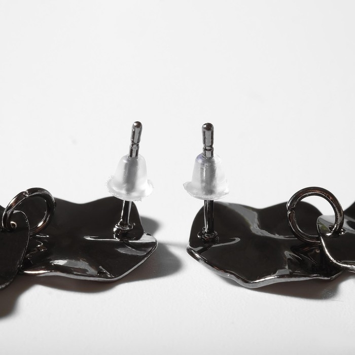 Серьги металл &laquo;Атмосфера&raquo; капля, цвет серый