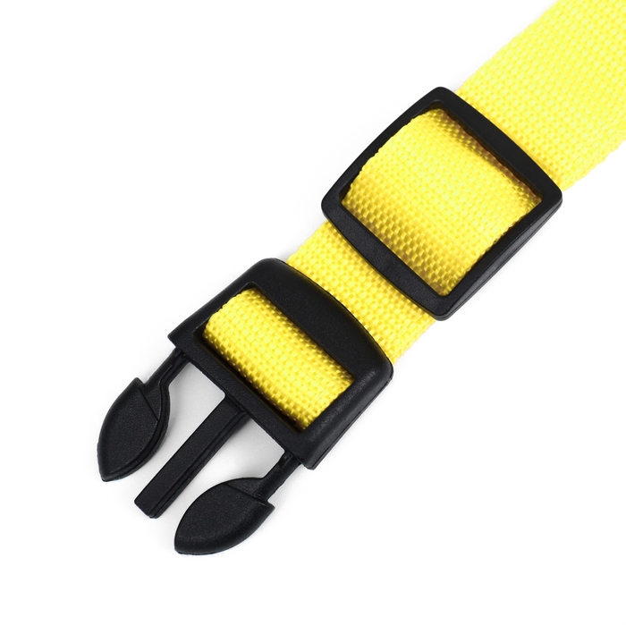 Ошейник с подсветкой Двойная полоса размер L, ОШ 45-52 х 2,5 см 3 режима свечения жёлтый
