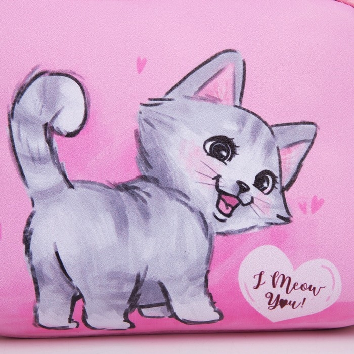 Сумка детская для девочки &laquo;Котенок&raquo; из эко-кожи, на ремешке, 15х12х3 см