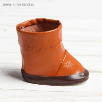 Сапоги с отворотами для куклы, длина подошвы &mdash; 7,5 см, цвет коричневыйй