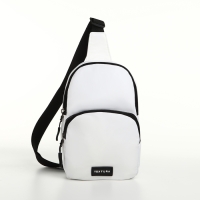 Сумка-слинг на молнии TEXTURA, наружный карман, цвет белый Сумка-слинг на молнии TEXTURA, наружный карман, цвет белый