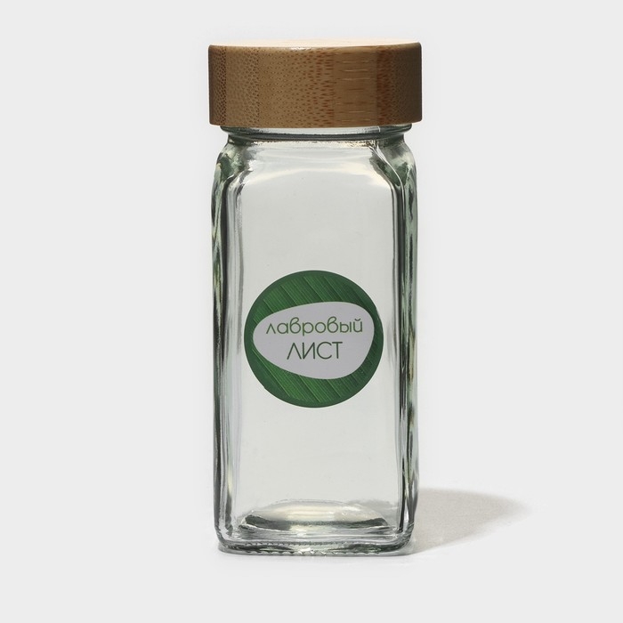 Набор стеклянных баночек для специй с деревянной крышкой BellaTenero &laquo;Эко&raquo;, 120 мл, 4&times;11 см, 12 шт