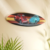 Панно "Доска для сёрфа "Два жука" дерево 40х11 см