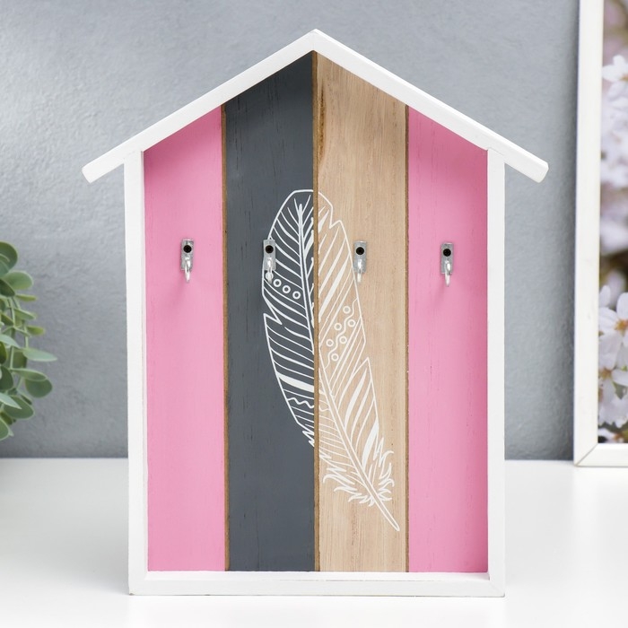 Крючки декоративные дерево "Пёрышко" 29х24х2,8см