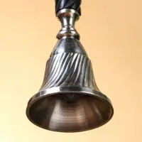 Колокольчик с чёрной ручкой, 18 см, латунь