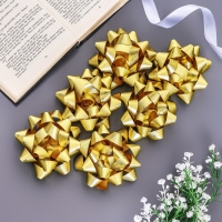 Бант-звезда №10 (НАБОР 6 ШТ) звезды, золотой Бант-звезда №10 (НАБОР 6 ШТ) звезды, золотой