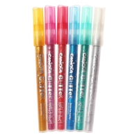 Фломастеры 6 цветов, для хобби, Carioca Glitter, с блёстками, пулевидный узел 1,0 мм, чернила на водной основе, суперстойкий наконечник Фломастеры 6 цветов, для хобби, Carioca Glitter, с блёстками, пулевидный узел 1,0 мм, чернила на водной основе, суперстойкий наконечник