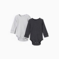Комплект боди детских MINAKU: Basic Line BABY, цвет светло-серый/графитовый, рост 86-92 Комплект боди детских MINAKU: Basic Line BABY, цвет светло-серый/графитовый, рост 86-92