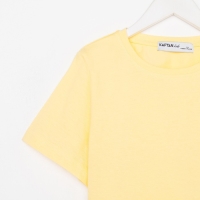 Футболка для девочки укороченная KAFTAN "Selfie", рост 164-170, цвет жёлтый