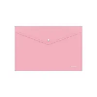 Папка-конверт на кнопке А4, 180 мкм, ErichKrause Diagonal Pastel, непрозрачный, тиснение, микс