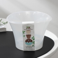 Кашпо для цветов со вставкой &laquo;Лагуна&raquo;, 600 мл, d=13 см, h=9 см, прозрачный