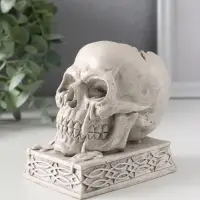 Подсвечник &laquo;Череп на пьедестале&raquo;, 10&times;7&times;10.5 см, серый