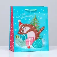Пакет подарочный &laquo;Кот в подарках&raquo;, 18&times;22.3&times;10 см