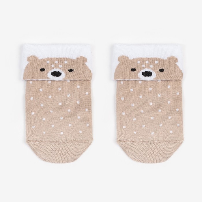 Носки детские с подворотом Крошка Я &laquo;Мишка&raquo;, размер 10-12 см